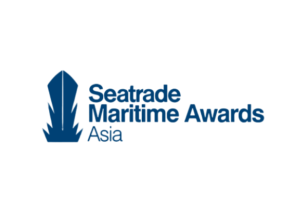 Blue logo with a stylized ship icon on the left and the text Seatrade Maritime Awards Asia on the right, set against a light gray background.