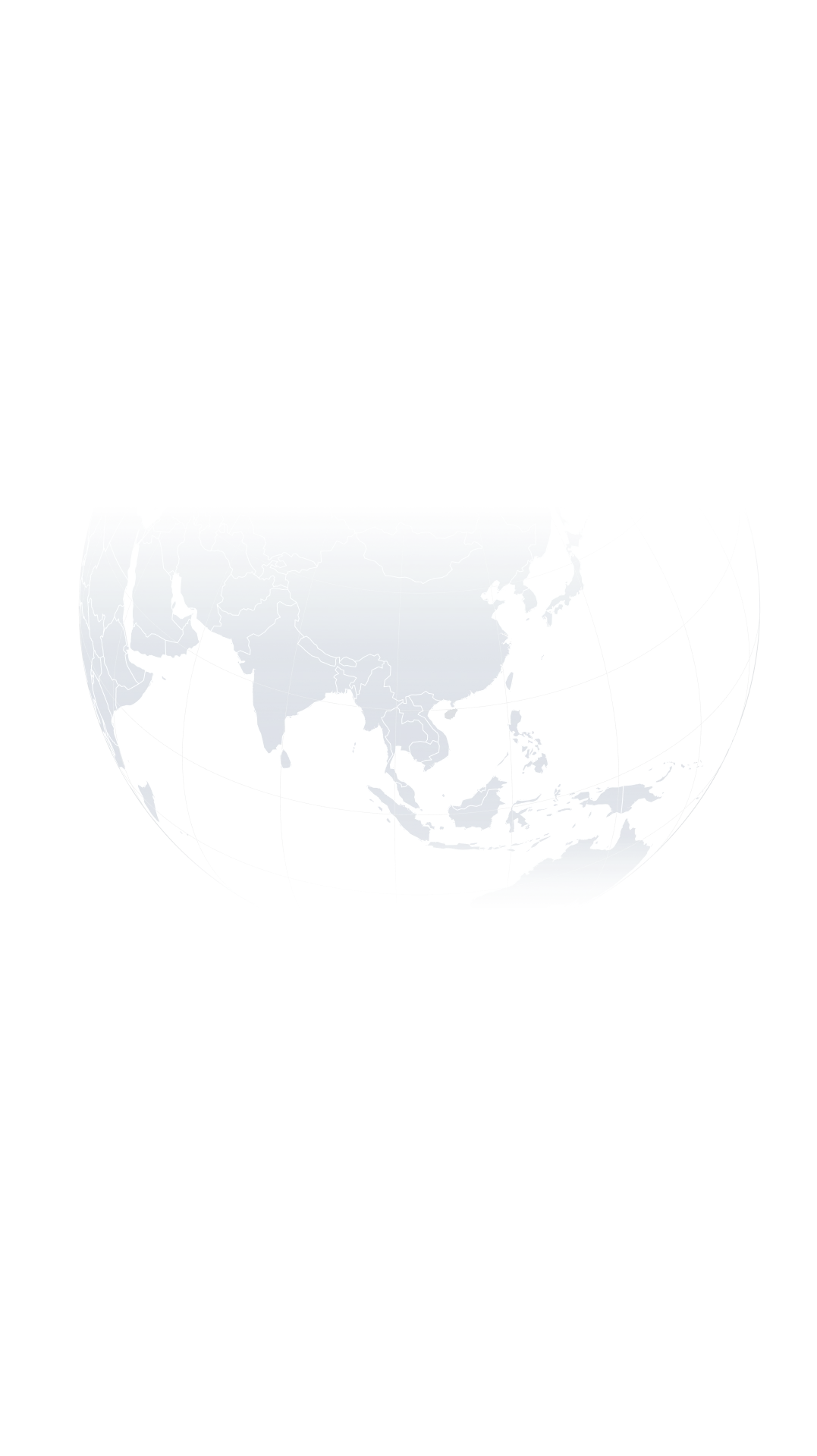 Dark-themed globe image showing part of Asia and Australia in minimal light. The map features subtle outlines, creating a moody and mysterious tone.